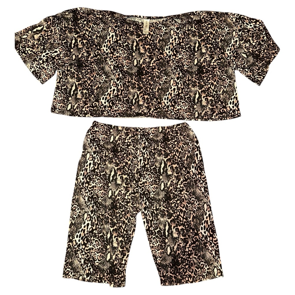 Women’s French affairs leopard print lounge set